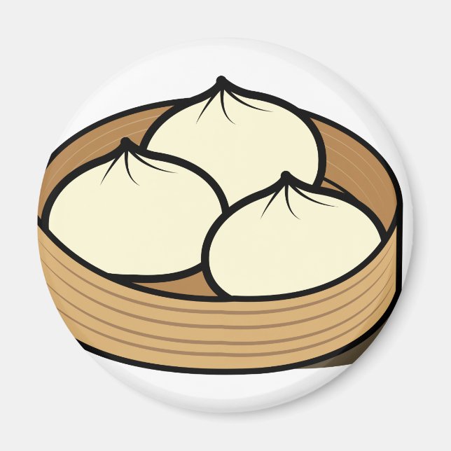 Kinesiska Steamed Buns Magnet (Framsidan)