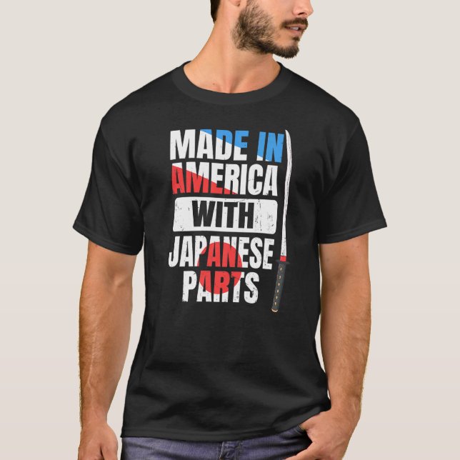 Kinesiska Sydasiatiska Amerika med japanska delar T Shirt (Framsida)