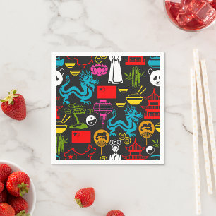 Kinesiska symboler Napkins Pappersservett