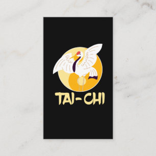 Kinesiska Tai Chi Yin Yang Crane Sol Visitkort
