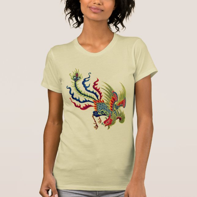 Kinesiska Tupp Art T Shirt (Framsida)