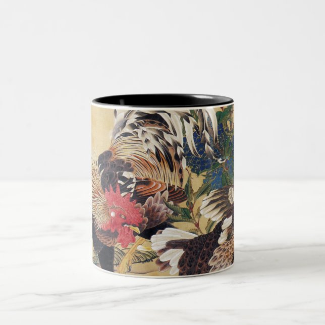 Kinesiska Tupp nyår 2017 Japanska målare M Två-Tonad Mugg (Center)