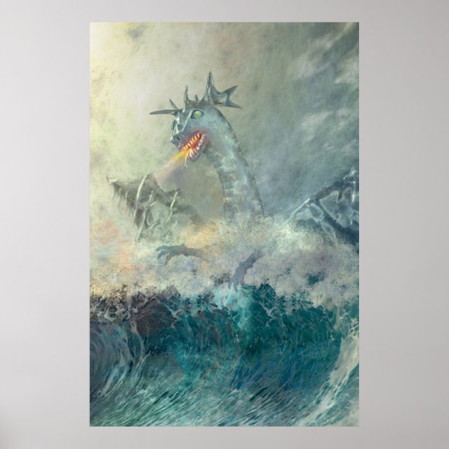 Kinesiska Vatten Dragon Poster (Framsidan)