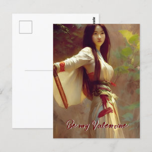 Kinesiska Wuxia Fighter Martial Arts Valentine Vykort