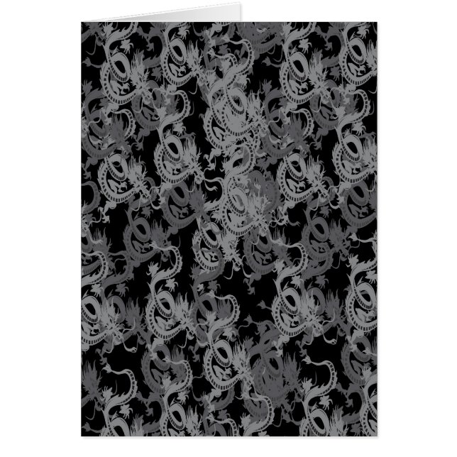 Kinesiska Ying Yang Dragon Hälsningskort (Framsidan)