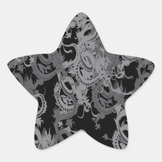 Kinesiska Ying Yang Dragon Stjärnformat Klistermärke