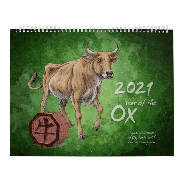 Kinesiska Zodiac 2021: Ox-konstens år Kalender (Omslag)
