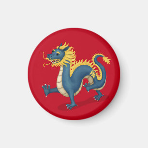 Kinesiska Zodiac Dragon Astrology Sign Red Magnet