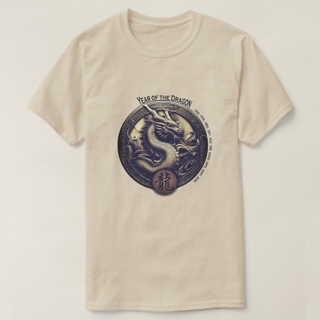 Kinesiska Zodiac "Dragon" T Shirt (Design framsida)