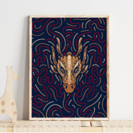 Kinesiska Zodiac Dragon | Zodiac Digital Print Poster