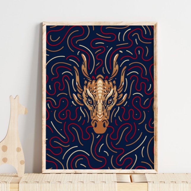 Kinesiska Zodiac Dragon | Zodiac Digital Print Poster (Skapare uppladdad)