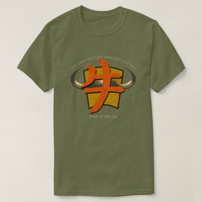 Kinesiska Zodiac "Ox" T-Shirt (Design framsida)