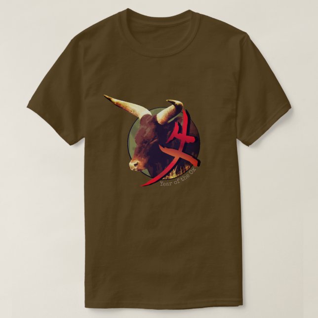 Kinesiska Zodiac "Ox" T-Shirt (Design framsida)
