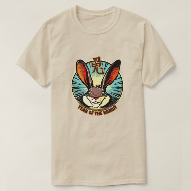 Kinesiska Zodiac "Rabbit" T-Shirt (Design framsida)
