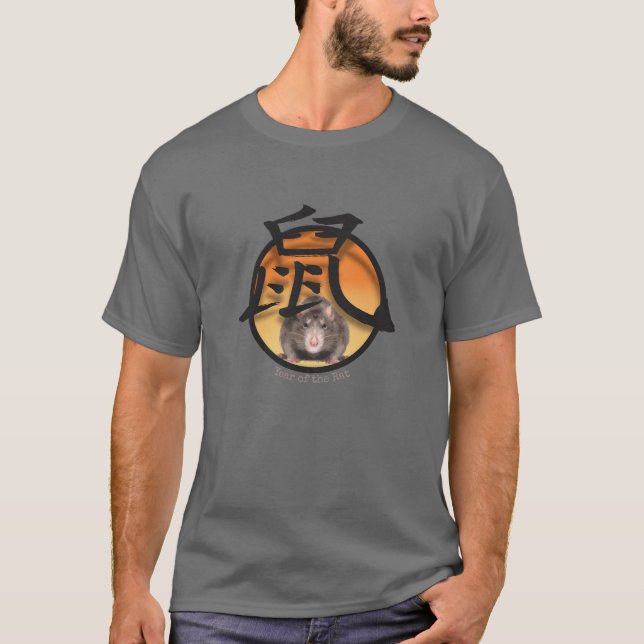 Kinesiska Zodiac "Råtta" T-Shirt (Framsida)