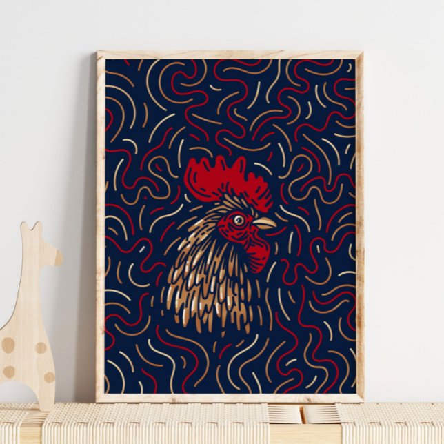 Kinesiska Zodiac Red Tupp | Zodiac Digital Print Poster (Skapare uppladdad)
