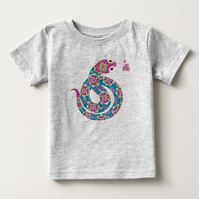 Kinesiska zodiac Snake Colorful Series T-shirt (Framsida)