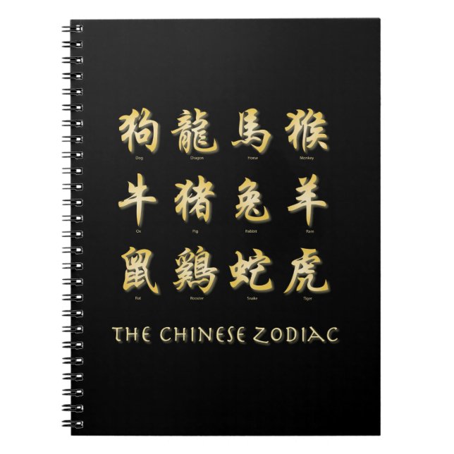 Kinesiska zodiac-symboler anteckningsbok (Framsidan)