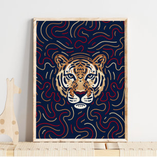 Kinesiska Zodiac Tiger Zodiac Digital Print Poster