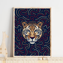 Kinesiska Zodiac Tiger | Zodiac Digital Print