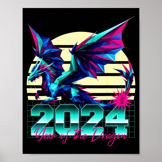 Kinesiska Zodiak År Av Drakpolygon  Poster (Framsidan)