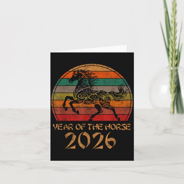 Kinesiska Zodiak Häst2026 Dekorationer År Av H Kort (Framsida)