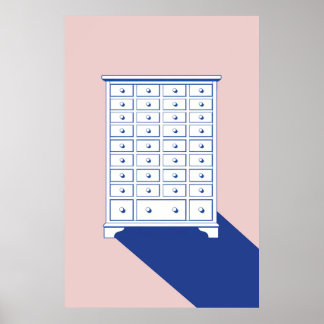 Kinesiskt apoteksskåpstryck poster