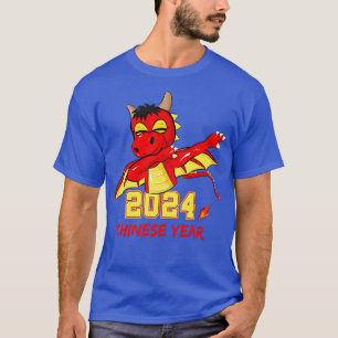 Kinesiskt år 2024 Dabbing Dragon T Shirt