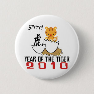 Kinesiskt år av babyen för tiger 2010 knapp