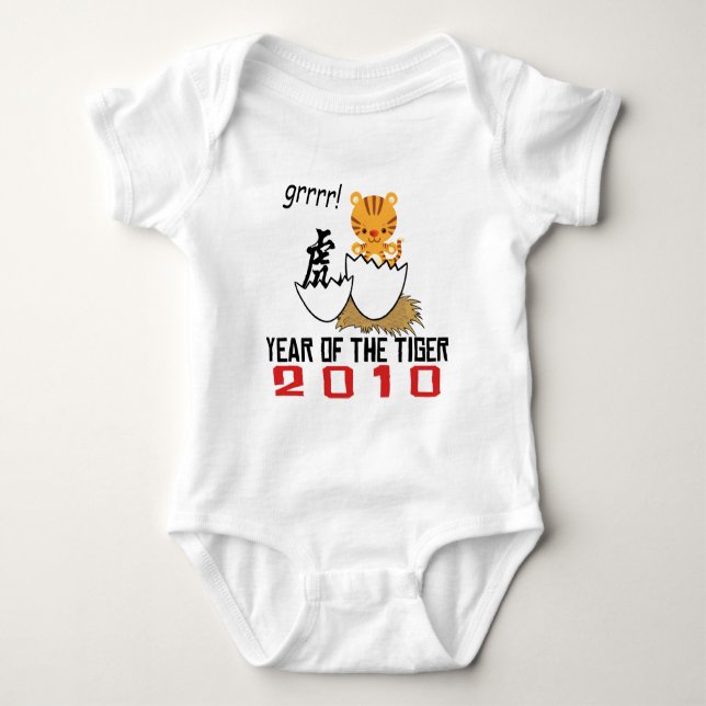 Kinesiskt år av babyen för tiger 2010 tee shirt (Framsida)