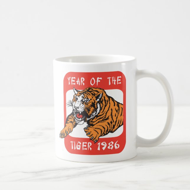 Kinesiskt år av den tigergåvan 1986 kaffemugg (Höger)