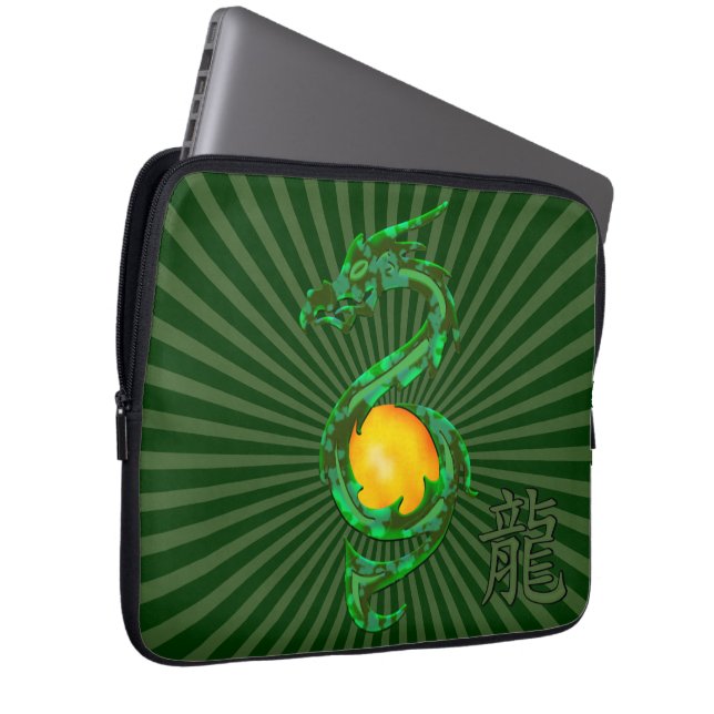 Kinesiskt år av drakeJadegrönten Laptop Sleeve (Framsidan Höger)