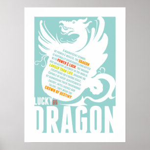Kinesiskt år för dragon - Boys Room Baby Shower Poster