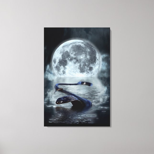 Kinesiskt år för ormen kring orm Vatten Canvastryck (Framsida)