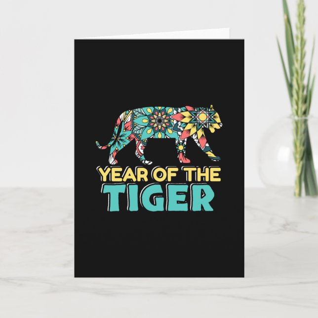 Kinesiskt år för Tiger - Mandala Kort (Framsida)