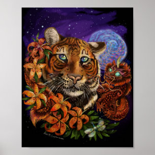 Kinesiskt år för tigern 2022 - ny konst Poster