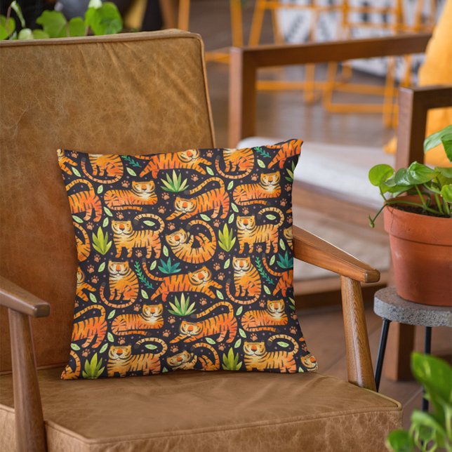 Kinesiskt år The Tiger Asian Art Kudde (Skapare uppladdad)