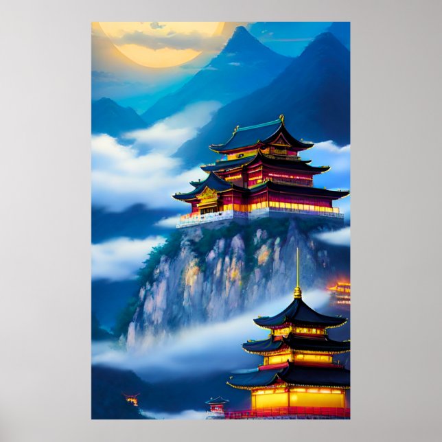 Kinesiskt bergspalats poster (Framsidan)
