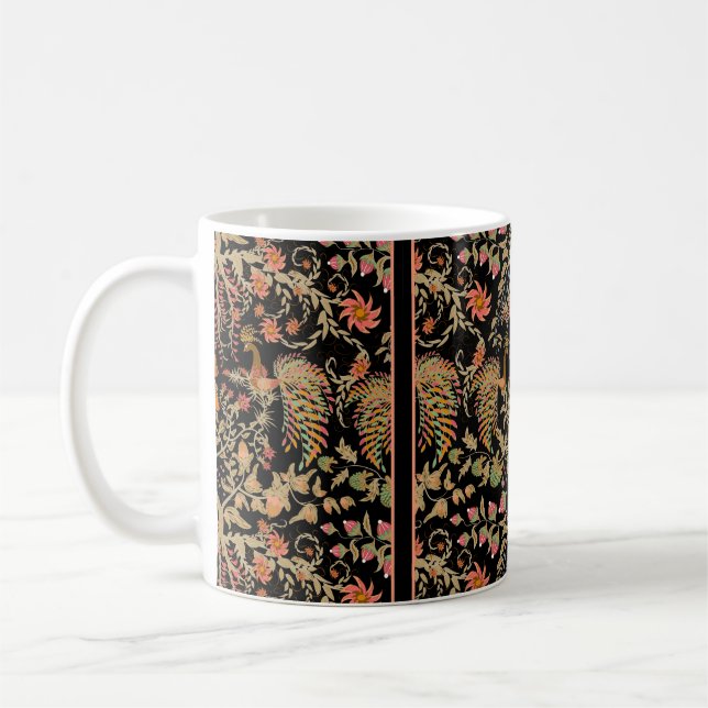 Kinesiskt blommönster med vackra fåglar  kaffemugg (Vänster)