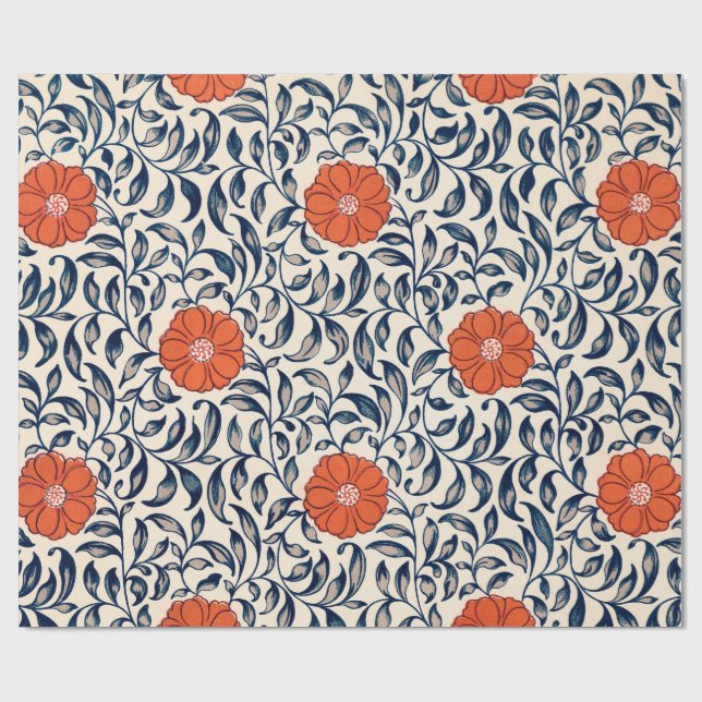 KINESISKT BLOMMÖNSTER, PAPPERT PRESENTPAPPER (Platt)