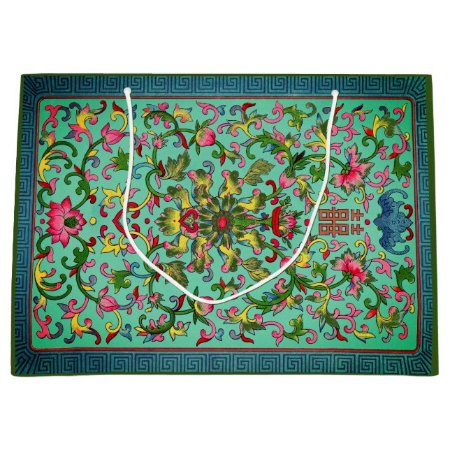 KINESISKT BLOMMÖNSTER PRESENTBAG (Framsidan)