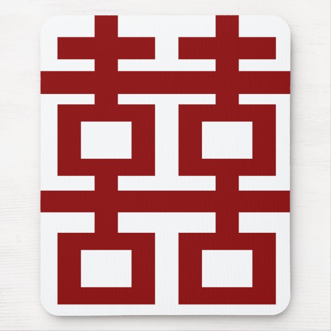 Kinesiskt bröllop för enkel Minimalistdubblalycka Musmatta (Framsidan)