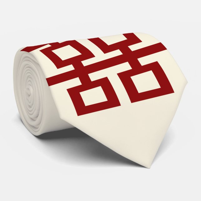 Kinesiskt bröllop för enkel Minimalistdubblalycka Slips (Rullad)