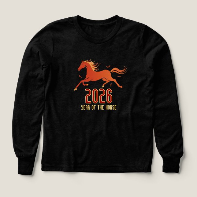 Kinesiskt eldhäst-nytt år 2026 Barn T Shirt (Design framsida)