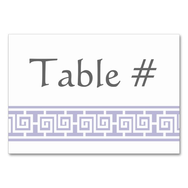 Kinesiskt elegance i Lavender Bord Card Bordsnummer (Framsidan)