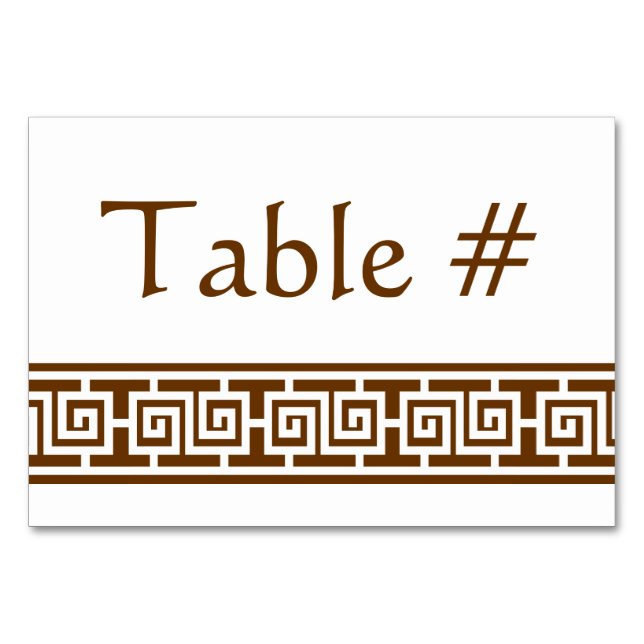 Kinesiskt elegance in Chocolate Bord Card Bordsnummer (Framsidan)