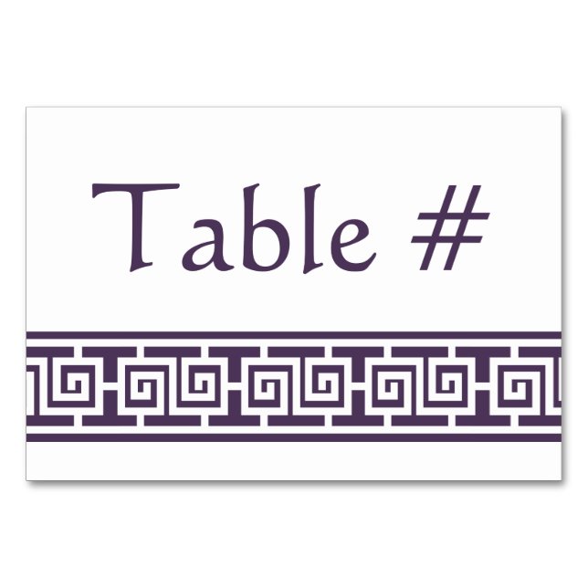 Kinesiskt Elegance in Lila Bord Card Bordsnummer (Framsidan)