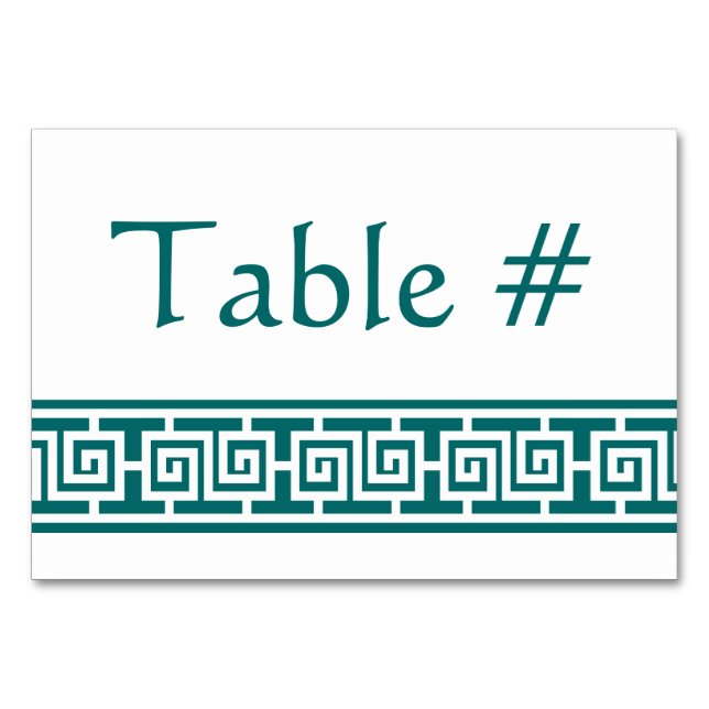 Kinesiskt elegance in Teal Bord Card Bordsnummer (Framsidan)