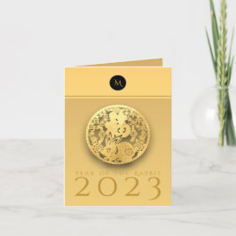 Kinesiskt kaninår 2023 Elegant, Monogram VGC Helgkort