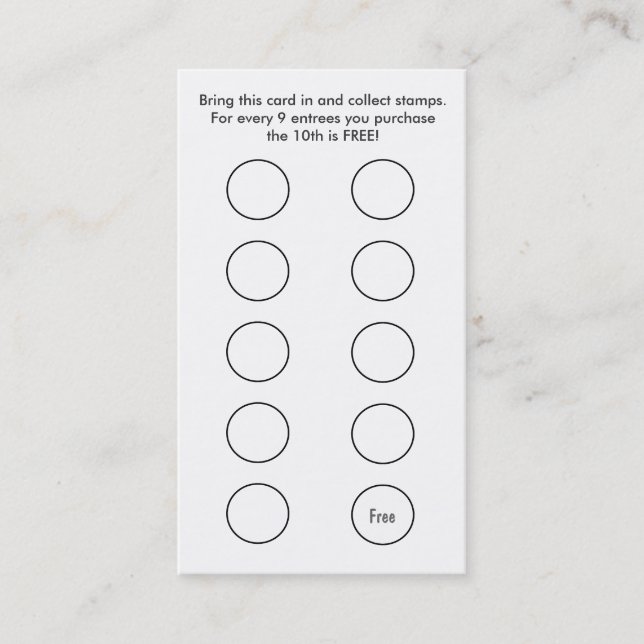 Kinesiskt kort för restaurangvisitkortlojalitet (Framsida)